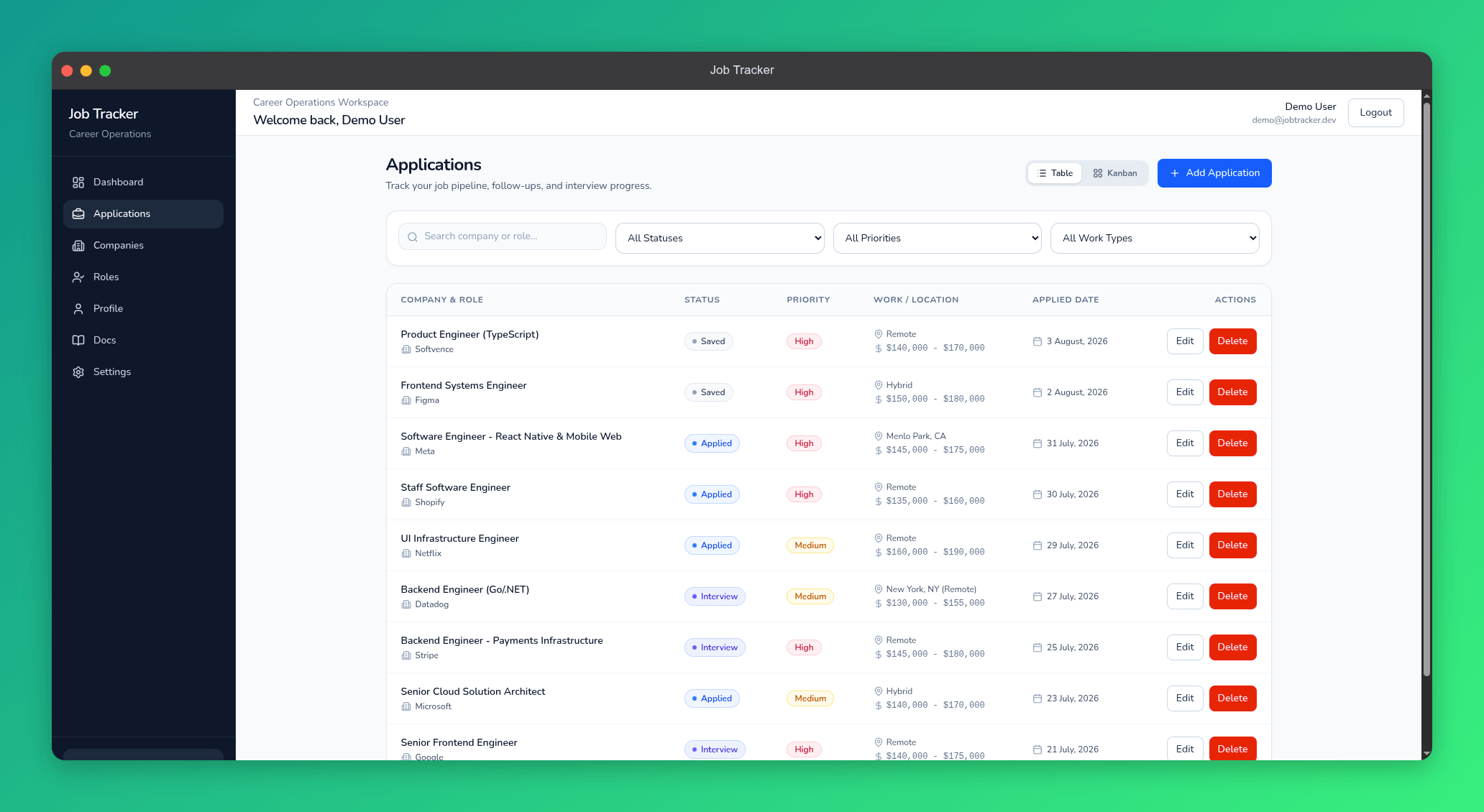 JobTracker - Open-Source Career Operations & Failure Analytics OS